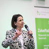 Simone Schulz, Chairwoman of the Management Board of Boehringer Ingelheim microParts GmbH, speaks into the microphone