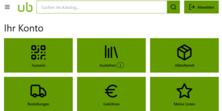 Screenshot Bibliothekskonto