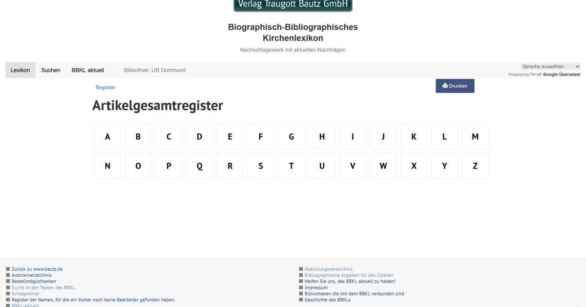 Theologie zum Testen BiographischBibliographisches Kirchenlexikon