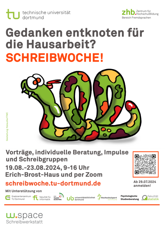 Werbeplakat Schreibwoche 19.8.-23.8.2024