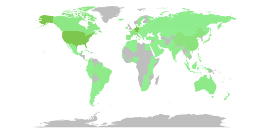 Collaborations TU Dortmund 2022-2024 as worldmap