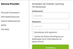 Layout der Anmeldemaske 