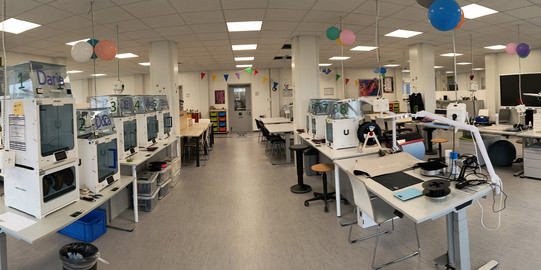 Hybrid Learning Center interior panorama
