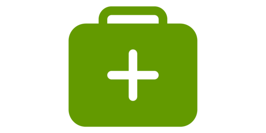 grünes Medikamentenkoffer Icon