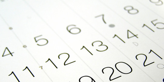 Zahlen aus einem Kalender im Detail